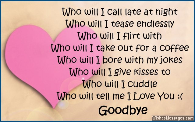 Goodbye poems for girlfriend