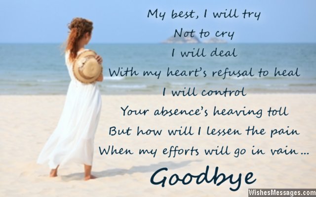 Sad Goodbye Quotes For Him Sad farewell and goodbye card