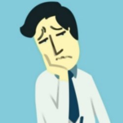 Sad corporate employee cartoon