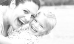 Black and white mother daughter photo