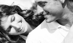 Romantic couple black and white
