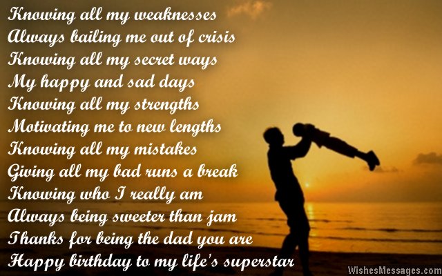 Birthday Poems for Dad – WishesMessages.com