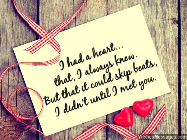 Love quote for her valentines day card heart