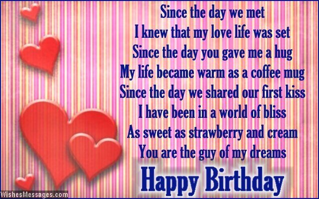 Birthday Poems for Boyfriend – WishesMessages.com