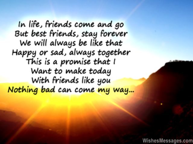 Best friends poem friendship forever