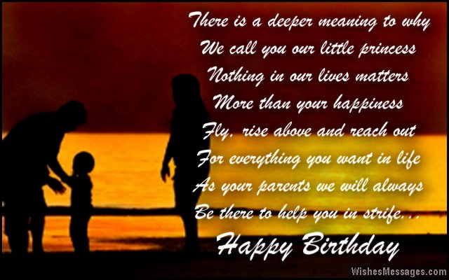 Sweet birthday message for a daughter