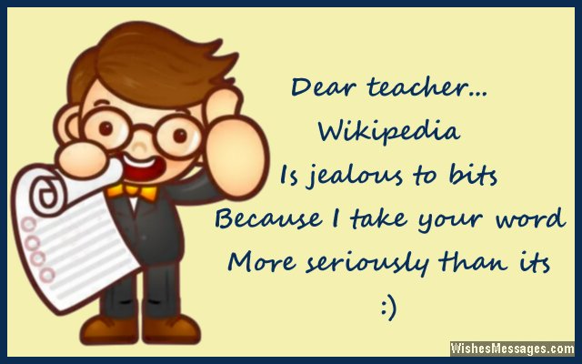 Funny message to teachers from students