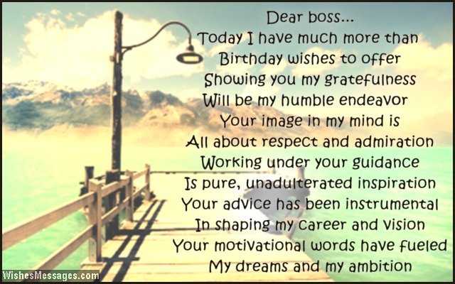 Inspirational birthday greeting card poems for boss