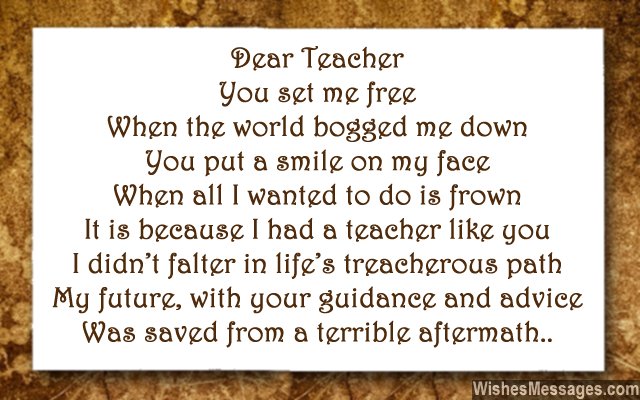 Poems About Teachers 4