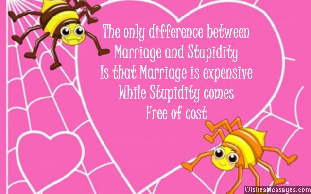 Marriage humor for wedding card