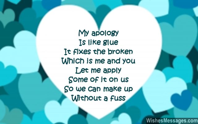 Cute I am sorry poem to husband from wife.