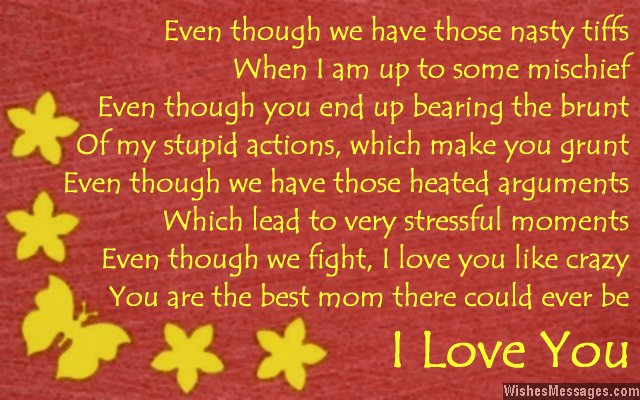 I Love You Poems For Mom Wishesmessages Com