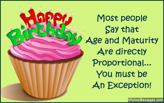 Funny birthday card quote about age