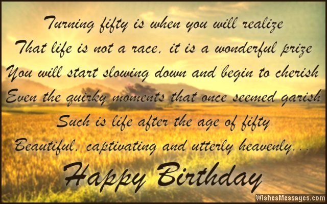 Sweet birthday quote for 50 year old