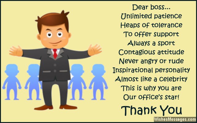 Thank you note for Boss