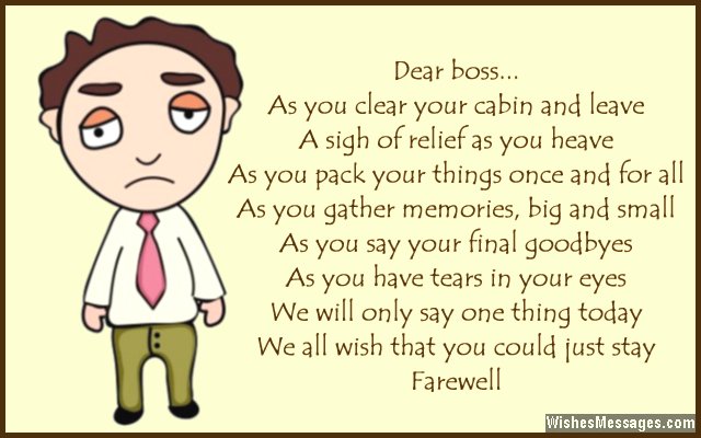 Farewell Poems For Boss Goodbye Poems – WishesMessages