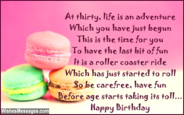 30th Birthday Poems Wishesmessages Com