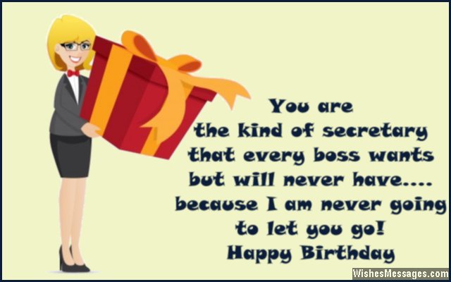 Inspirational birthday greeting card message for secretaries