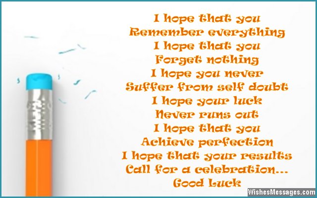 Inspirational Exam Poems: Best Wishes and Good Luck 