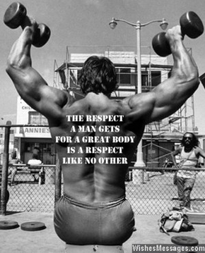 Motivational bodybuilding quote on Arnold Schwarzenegger working out