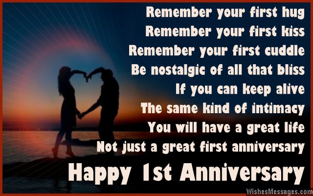 1st Anniversary Poems for Couples: Happy First Wedding Anniversary ...