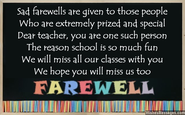 Farewell Poems for Teacher: Goodbye Poems for Teacher – WishesMessages.com