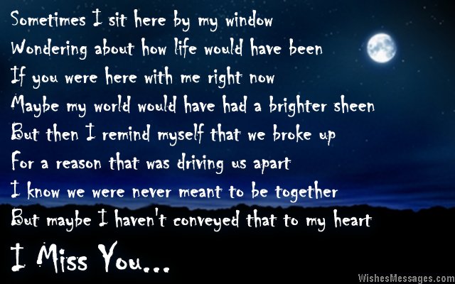 I miss you poems for ex-boyfriend – WishesMessages.com