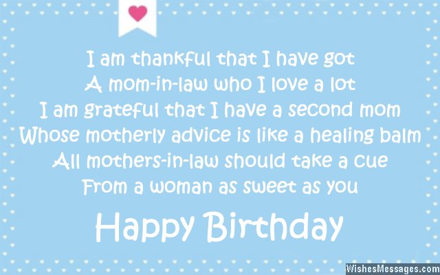 Birthday poems for mother-in-law – WishesMessages.com