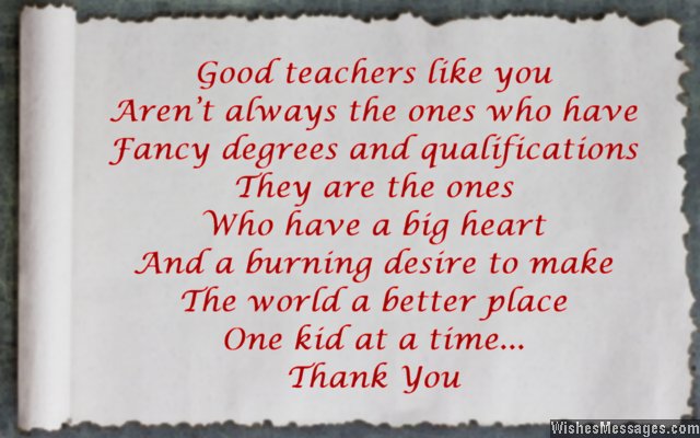 Thank You Messages to Teachers from Parents: Notes and Quotes