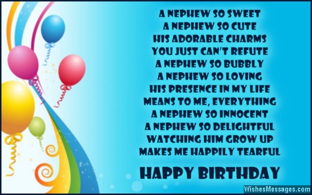 Birthday Poems For Nephew Wishesmessages Com