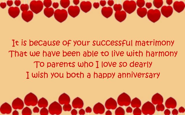  Anniversary  wishes  for parents  WishesMessages com