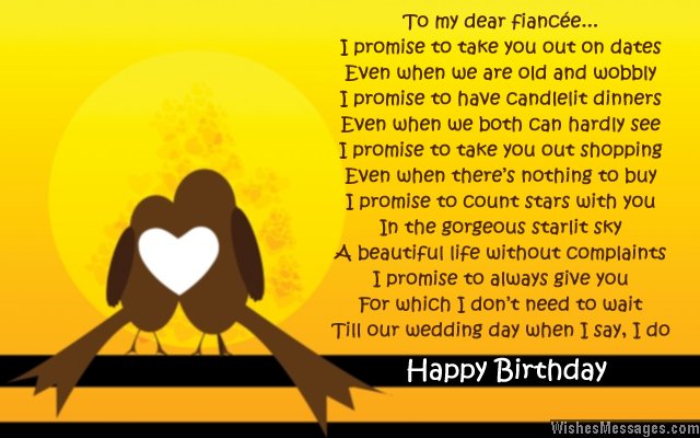 Romantic birthday card poem for fiancee