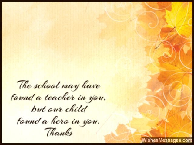 Thank You Messages to Teachers from Parents: Notes and ...