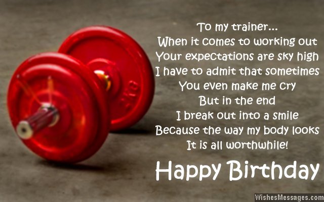 Birthday Wishes For Trainers Messages For Personal Trainers Wishesmessages Com