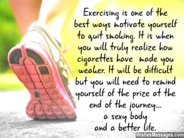 Quit smoking inspiration with exercise and working out