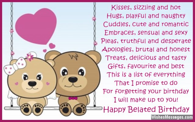 Belated Birthday Poems For Husband Late Birthday Wishes For Him Wishesmessages Com