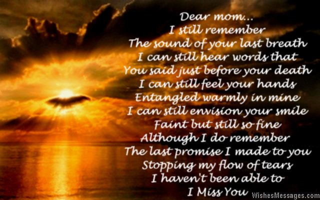 mom past away poem