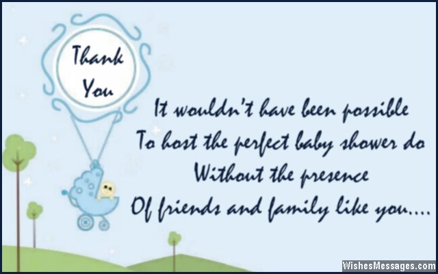 thank you note for coming to baby shower