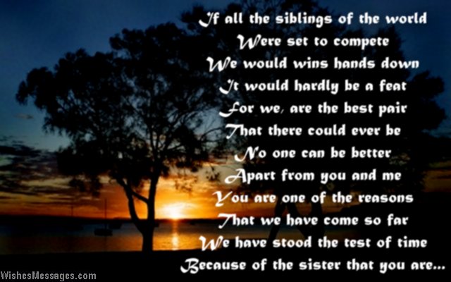 Thank You Poems for Sister – WishesMessages.com