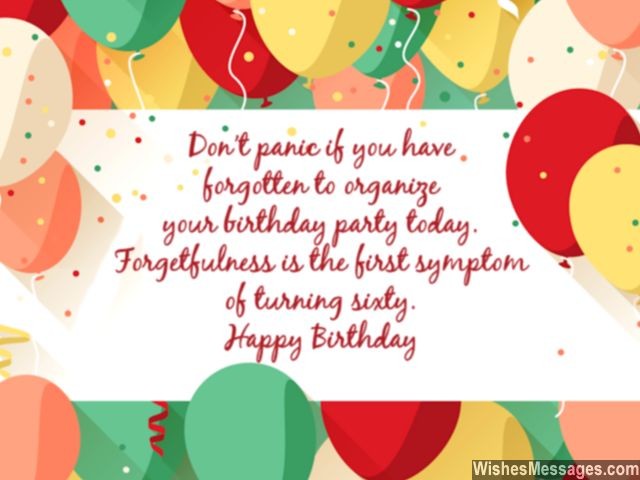 Birthday card for 60 year old man or woman forgetfulness