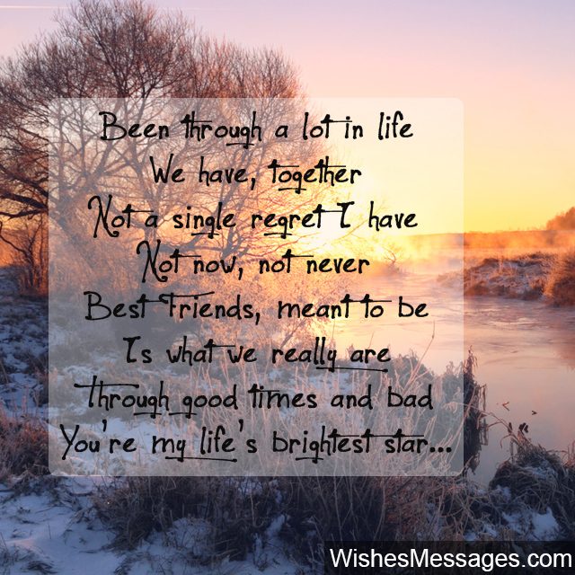 Birthday Poems For Best Friends WishesMessages Com   You Are My Best Friend Poem With Sunset Beautiful Picture 640x640 